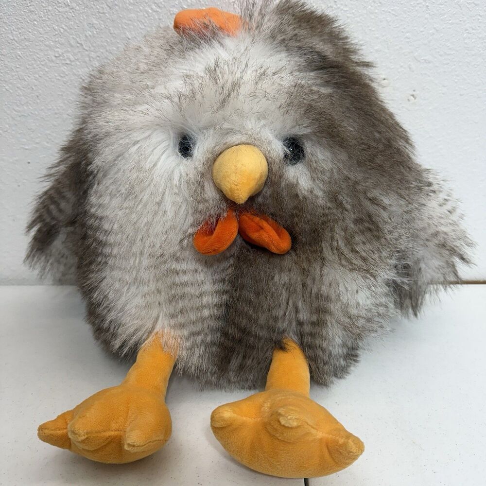 Fluffy Chicken 12.5" Plush Stuffed Animal Soft Fuzzy Furry Cottondale NWT
